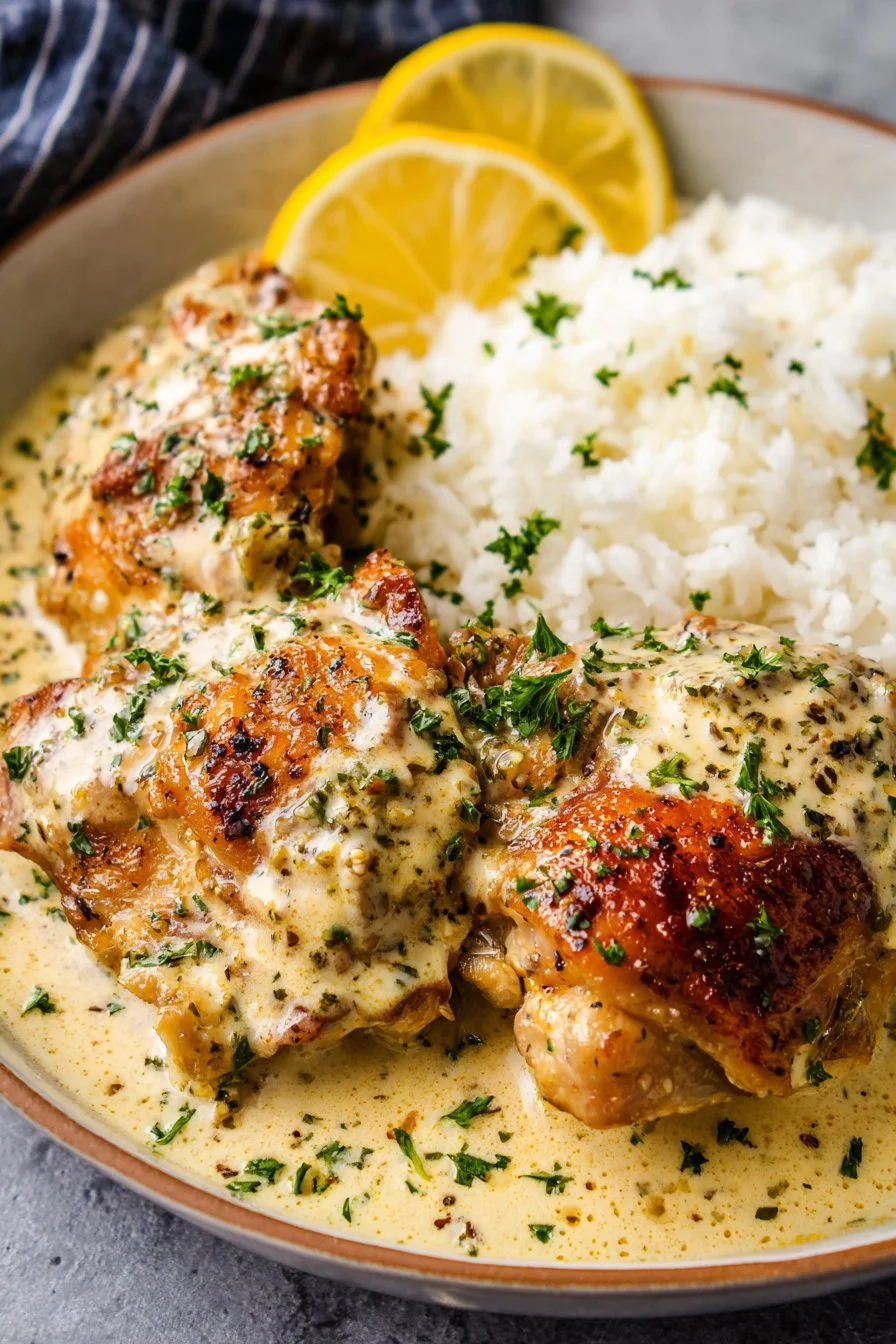 Creamy Garlic Chicken Thighs (Restaurant-Style, 30 Minutes)