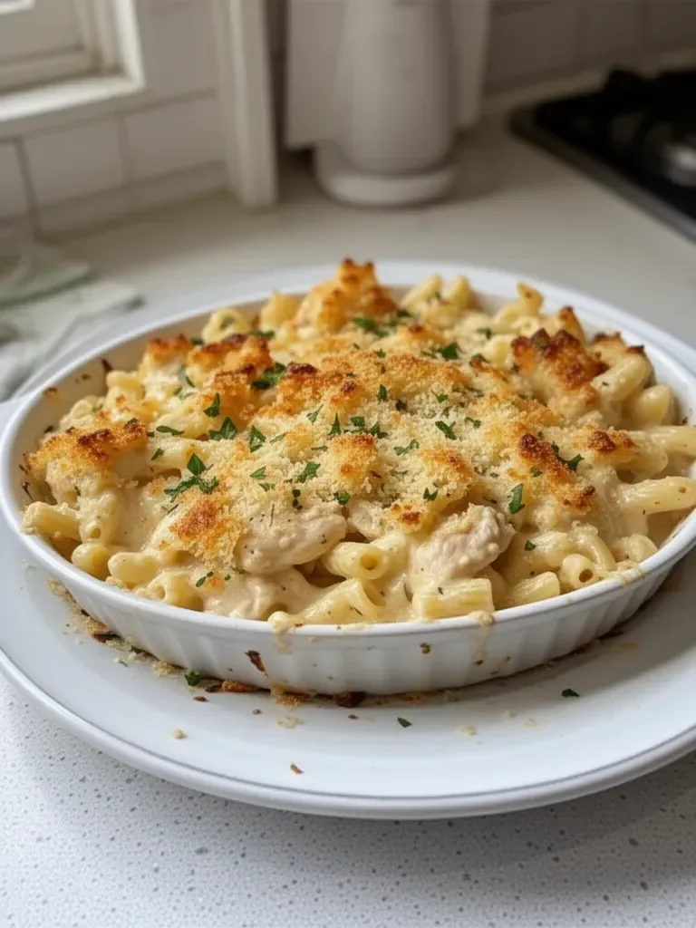 Creamy Garlic Parmesan Chicken Pasta Bake Recipe