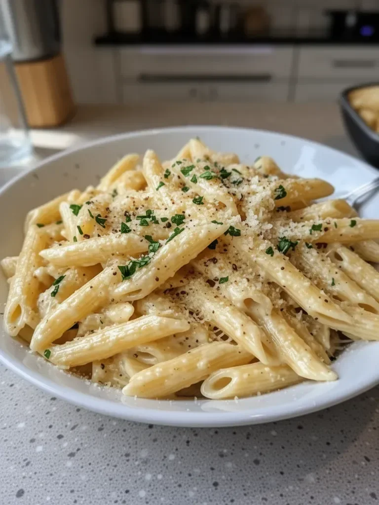Creamy Garlic Penne Pasta