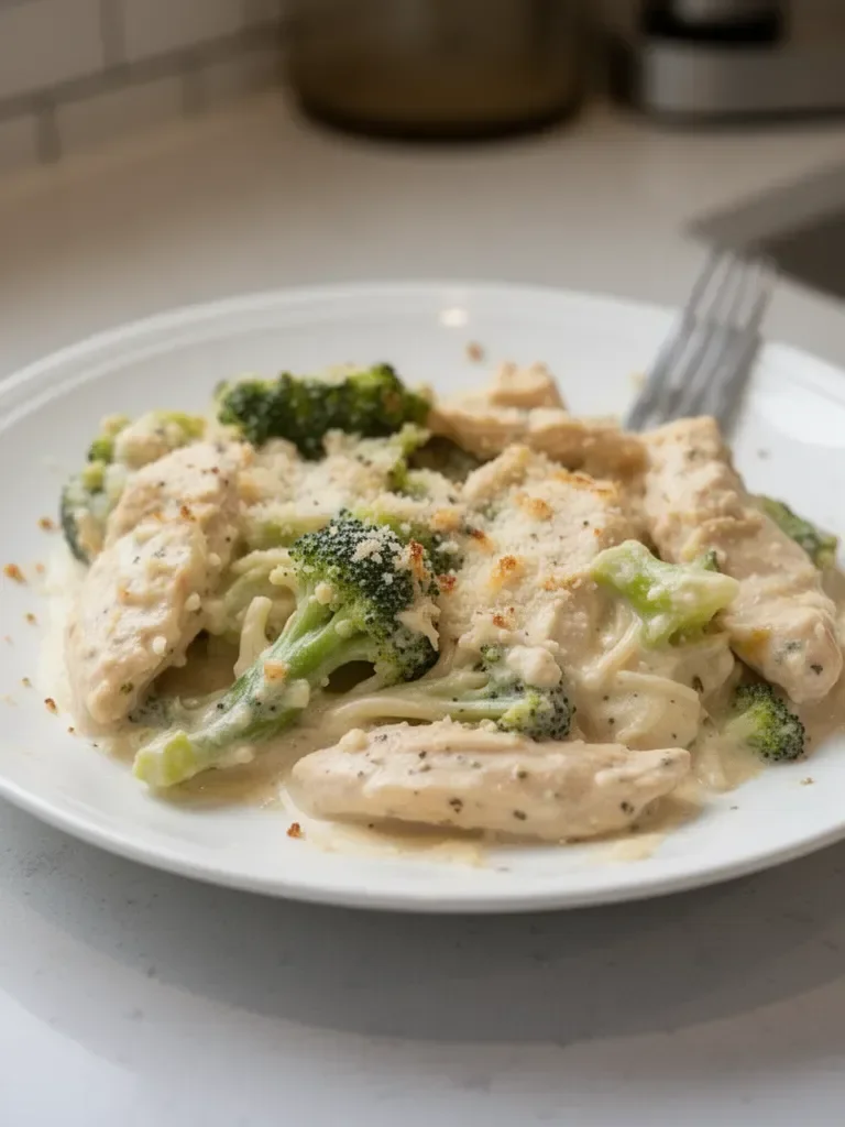 Creamy Keto Chicken Alfredo with Broccoli Bake