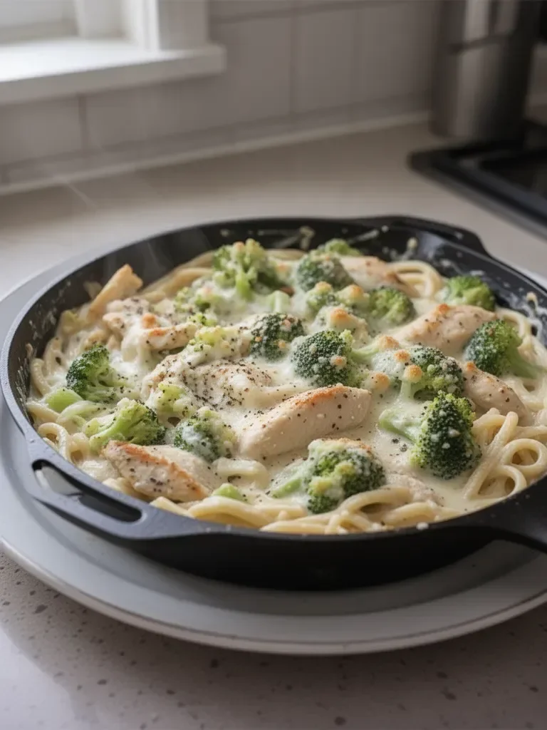 Creamy Keto Chicken Alfredo with Broccoli Bake