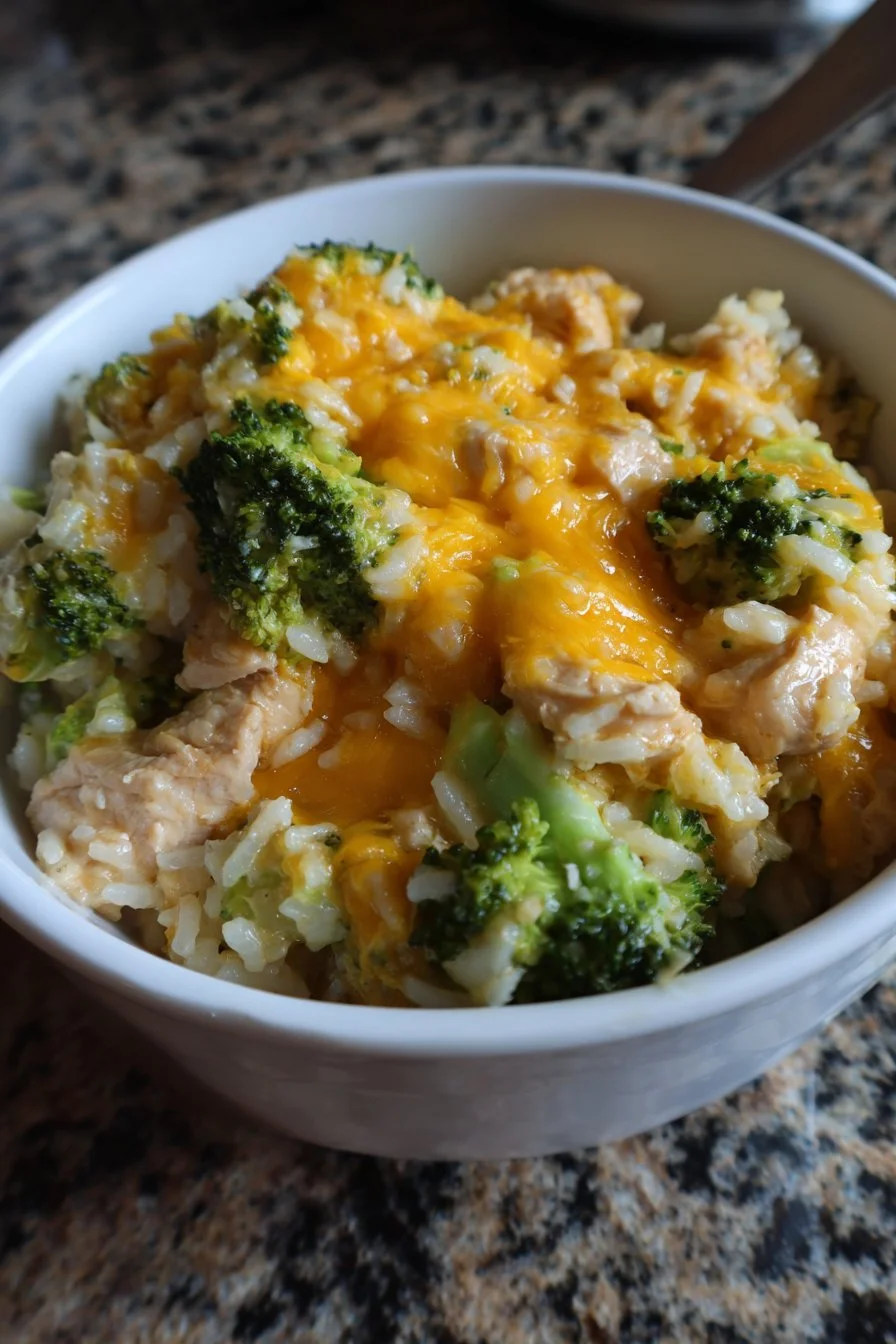 Crockpot Cheesy Chicken Broccoli Rice Recipe