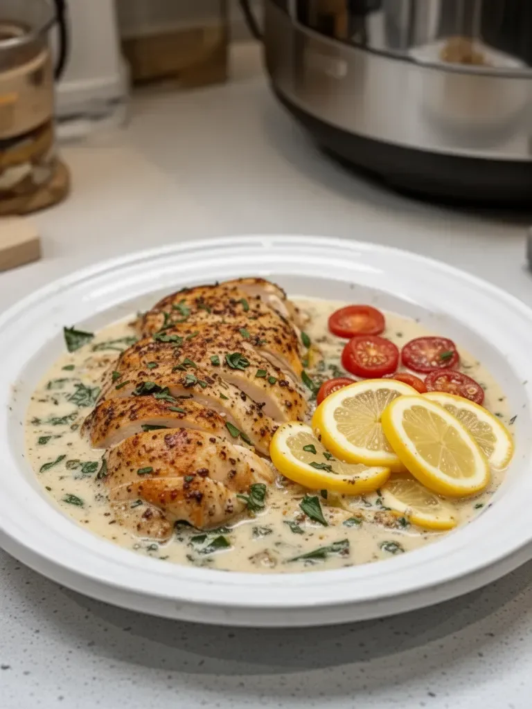Crockpot Creamy Garlic Parmesan Chicken