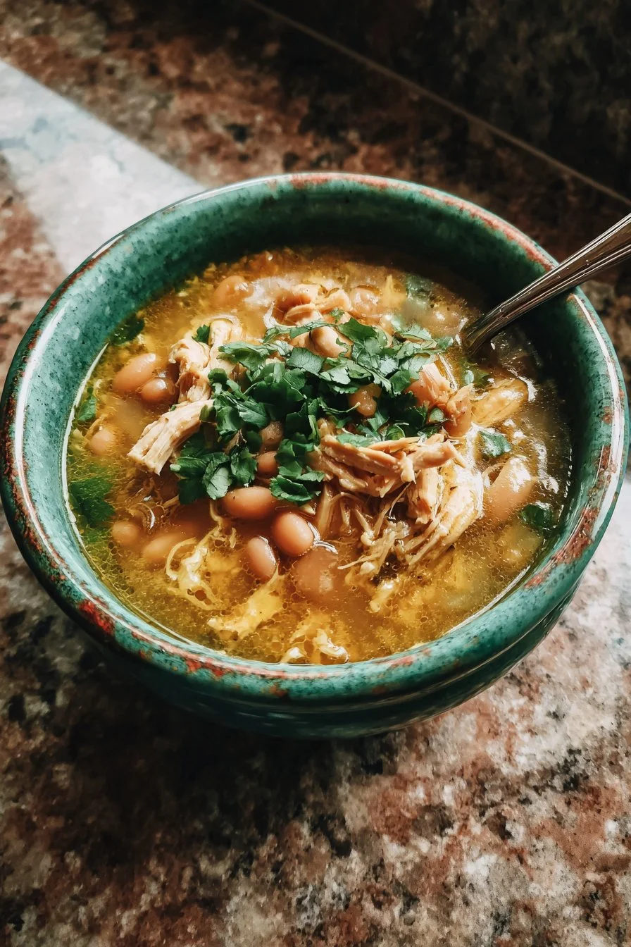Easy Crockpot White Chicken Chili Soup