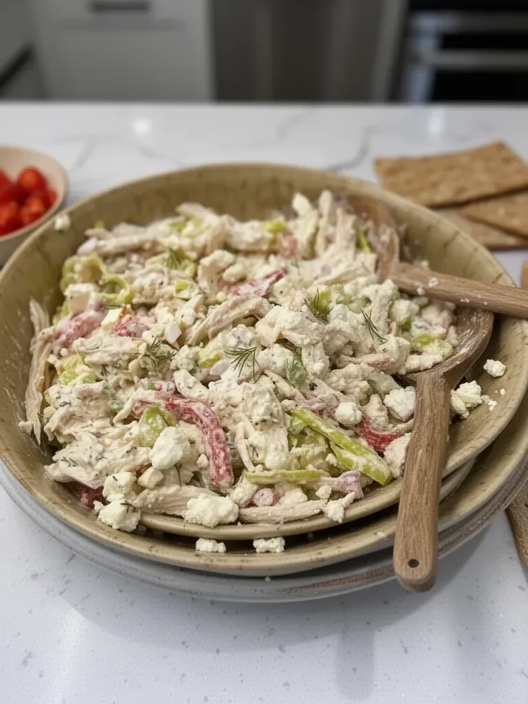 Easy High Protein Feta Chicken Salad