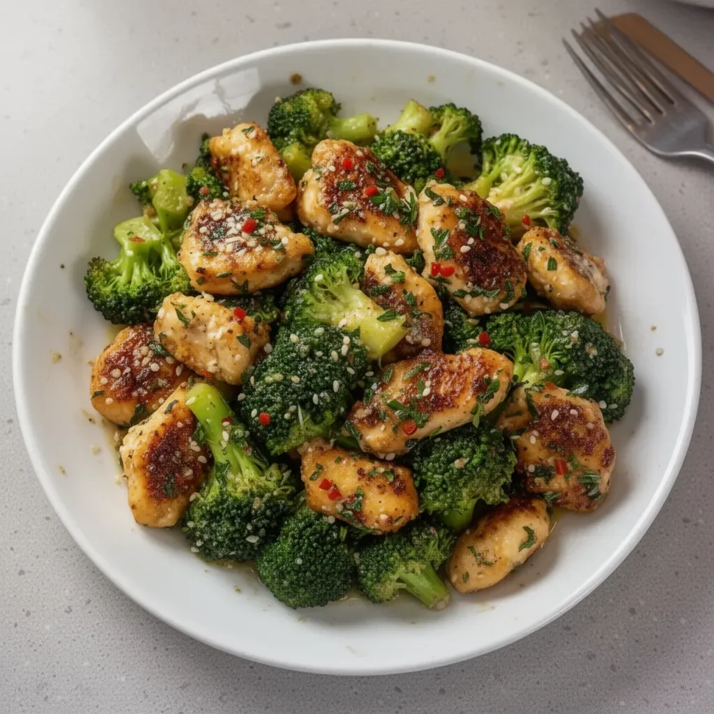Delicious Garlic Butter Chicken with Broccoli served on a plate