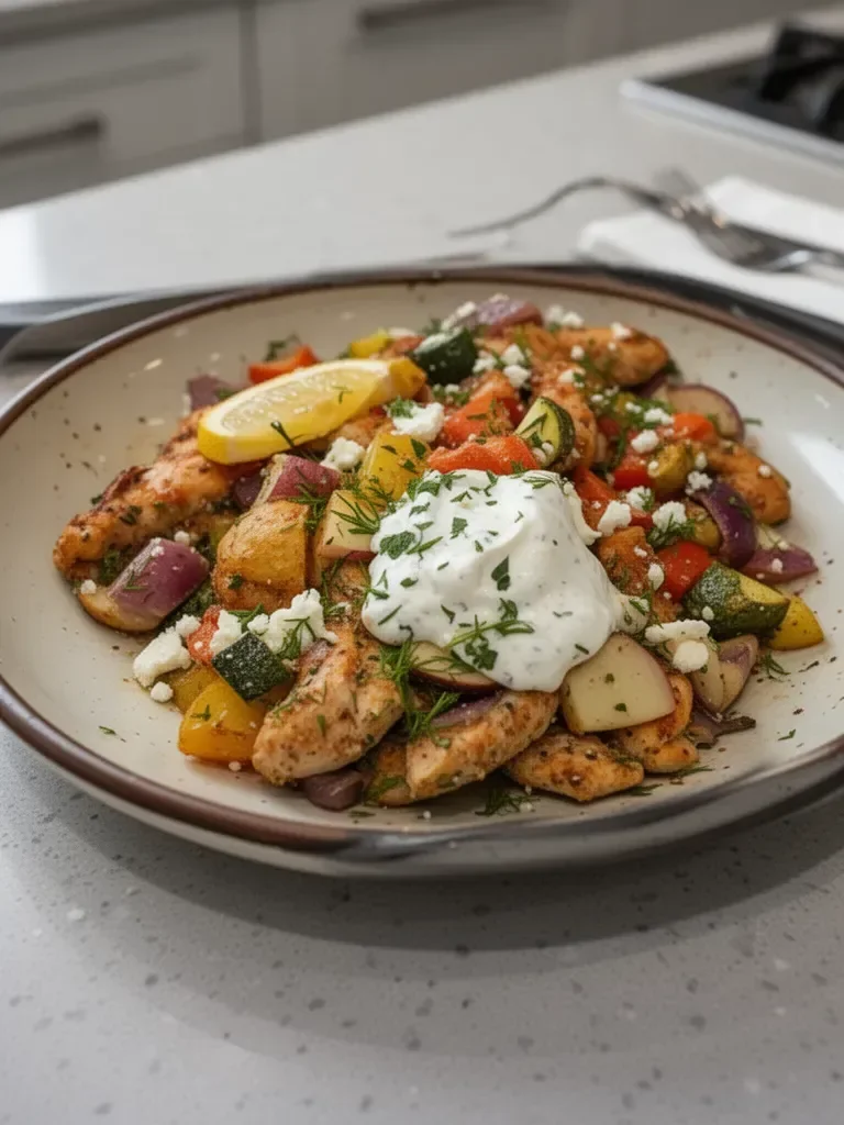 Greek Sheet Pan Chicken and Veggies