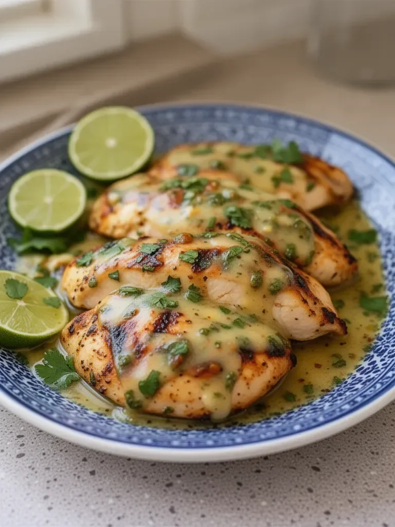 Grilled Salsa Verde Pepper Jack Chicken