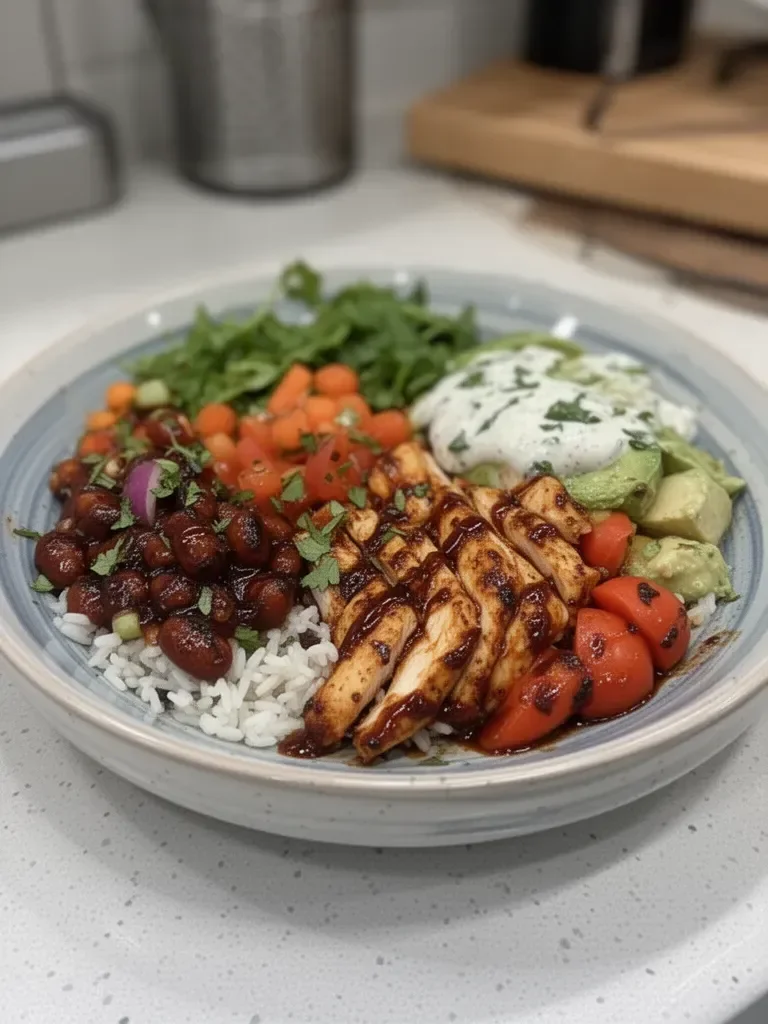 High Protein BBQ Chicken Ranch Bowl