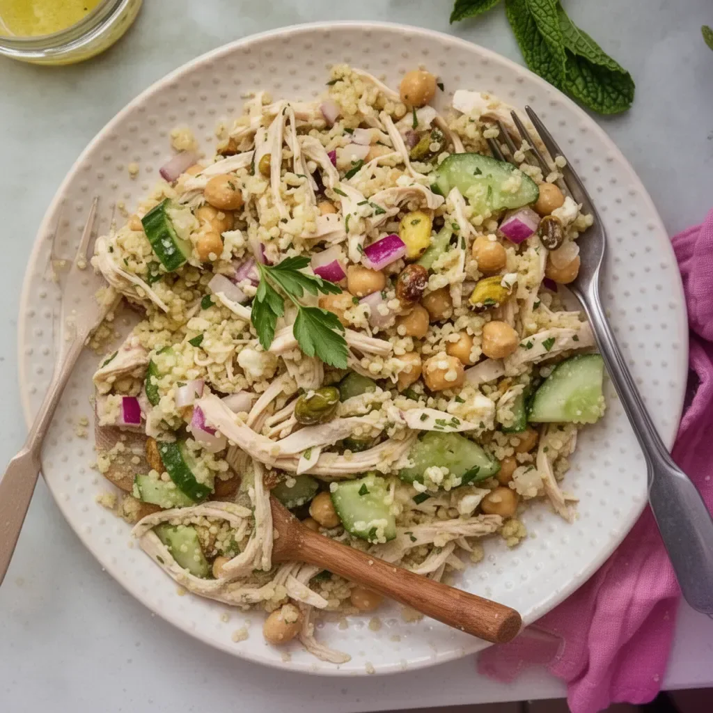 High Protein Jennifer Aniston Salad with fresh ingredients and vibrant colors