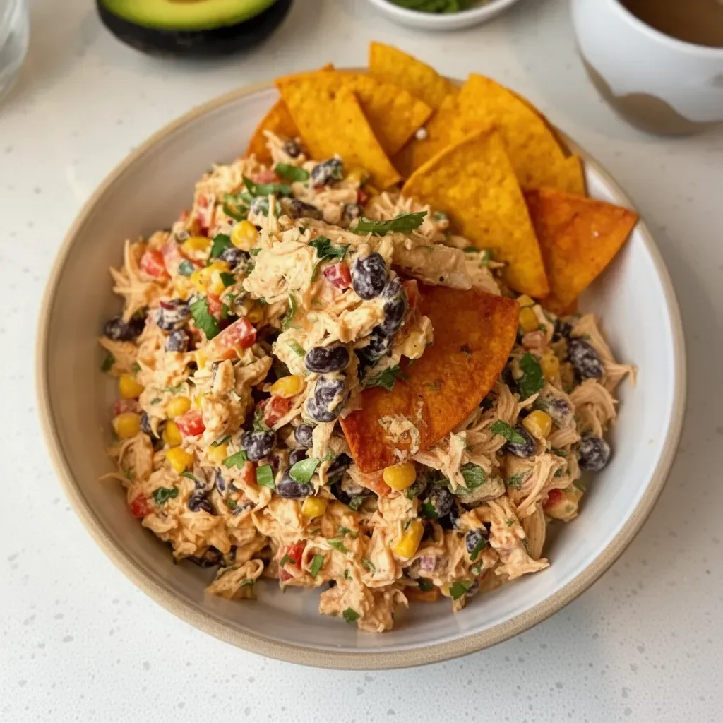 High-Protein Southwest Chicken Salad with grilled chicken and fresh veggies