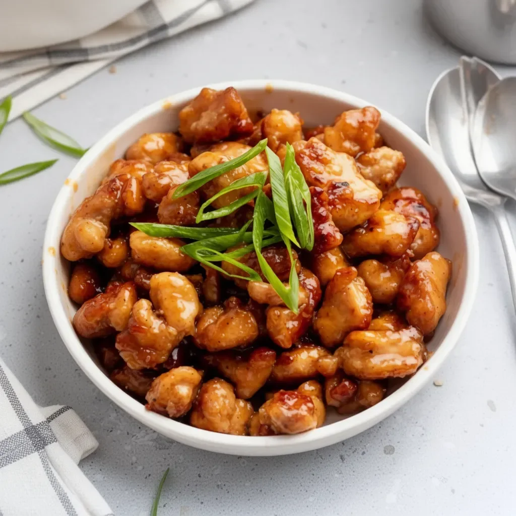 Delicious Honey Butter Chicken served with a crispy coating and sweet honey glaze.