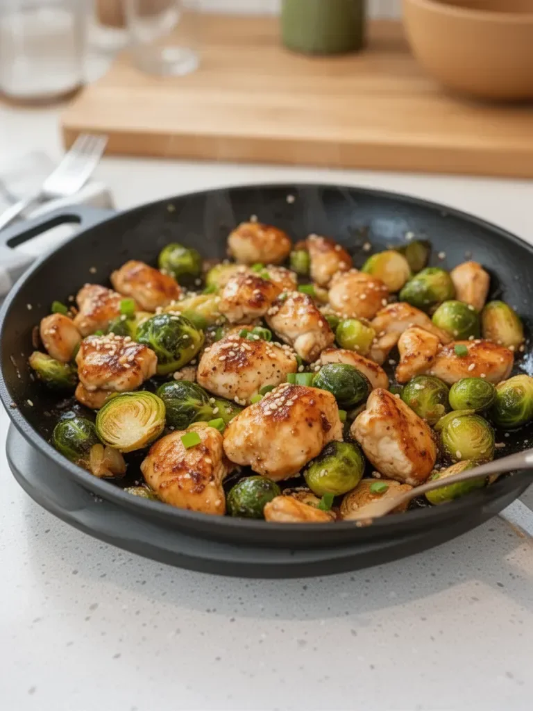 Honey-Garlic Chicken & Brussels Sprouts Skillet