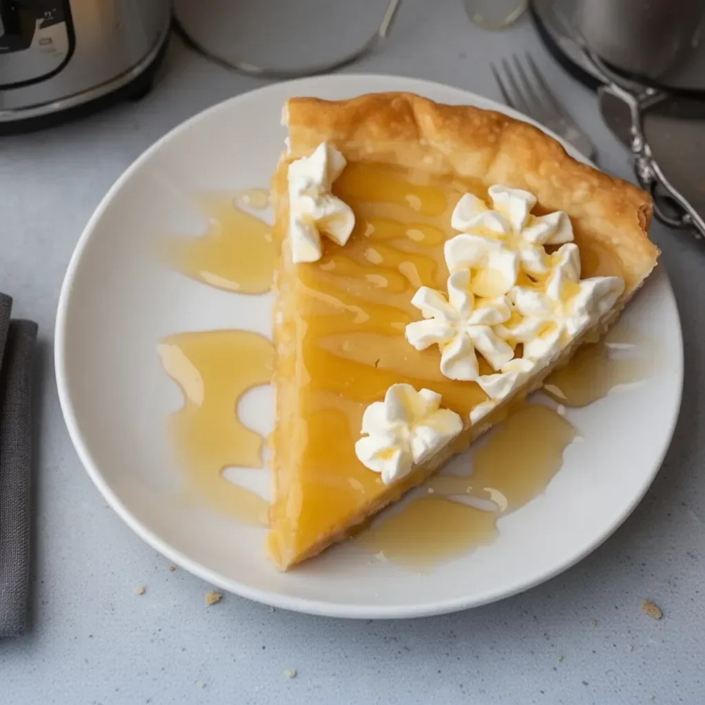 Delicious homemade Honey Pie with a golden crust and honey filling