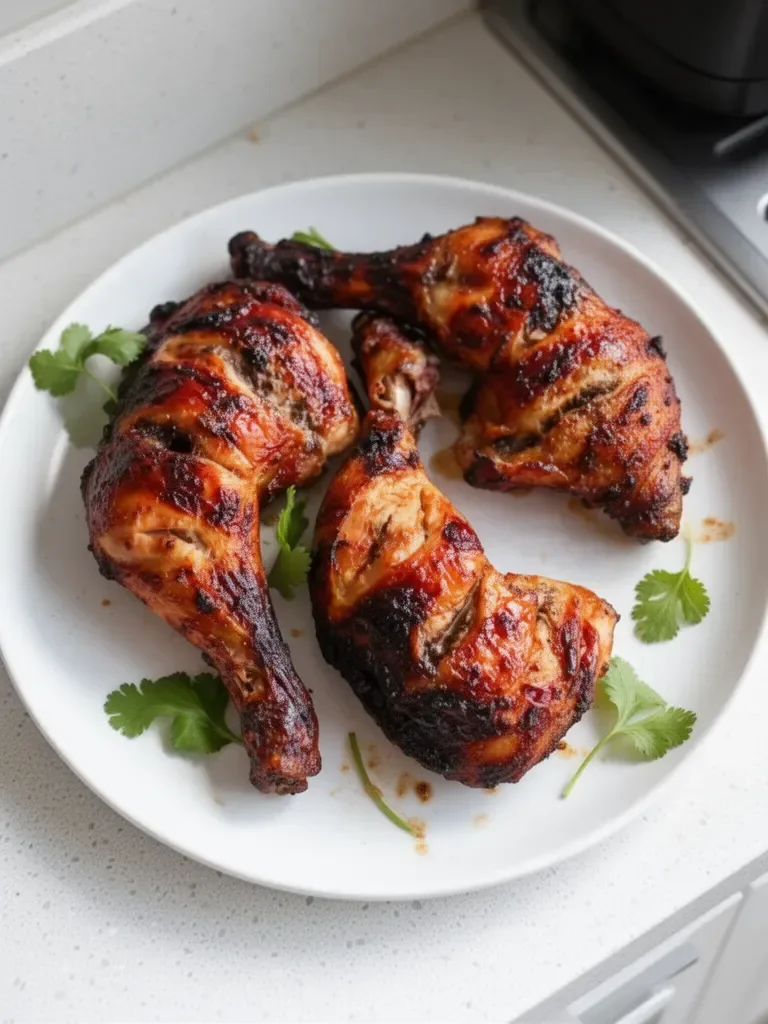 Air fryer Kalbi chicken legs cooked to perfection with savory marinade.