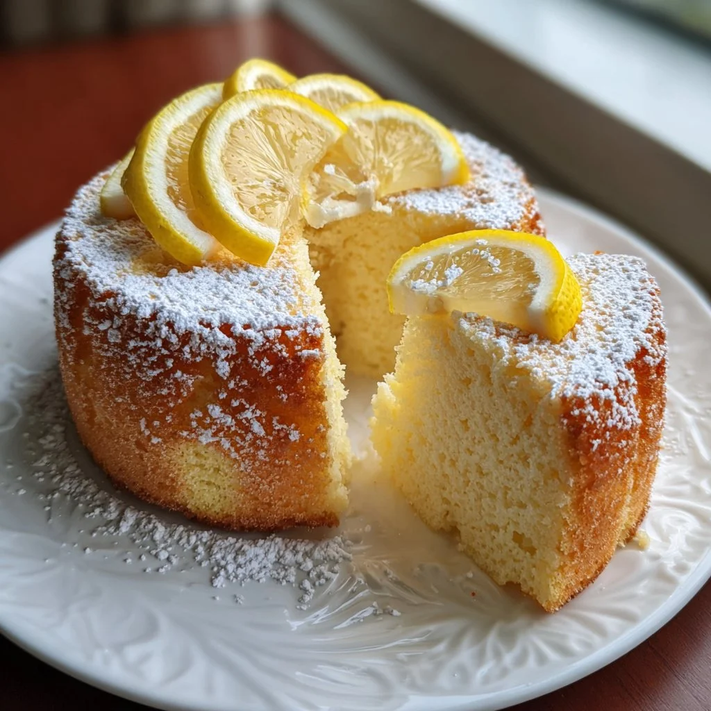 Delicious Lemon Cloud Cake with fluffy texture and lemon glaze