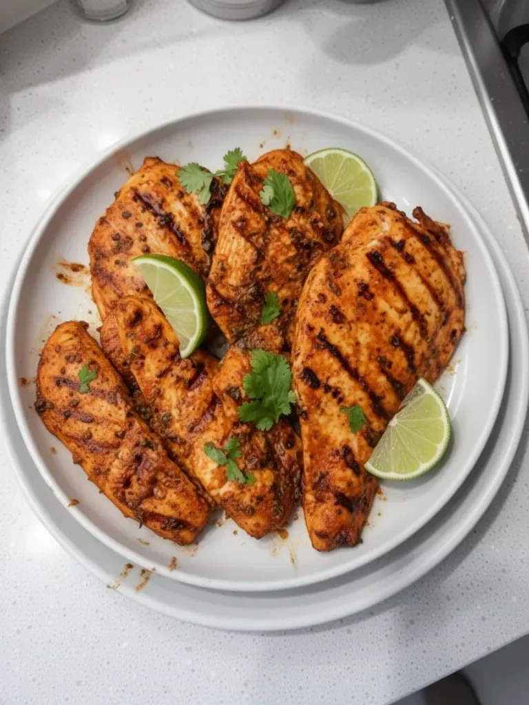 Delicious Mexican chicken breast dish garnished with fresh cilantro