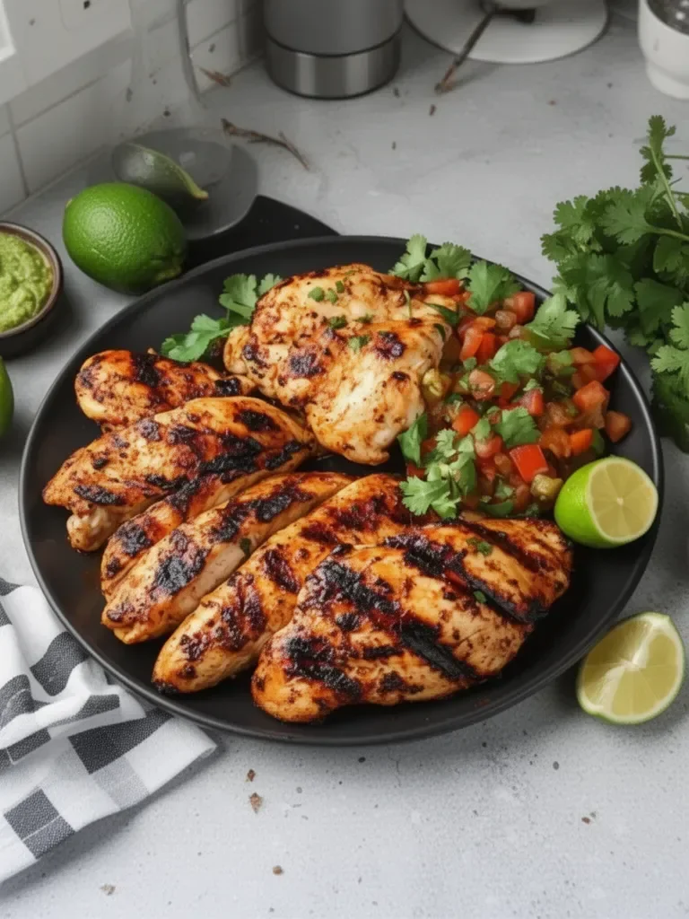 Deliciously marinated Pollo Asado, grilled to perfection with vibrant spices.