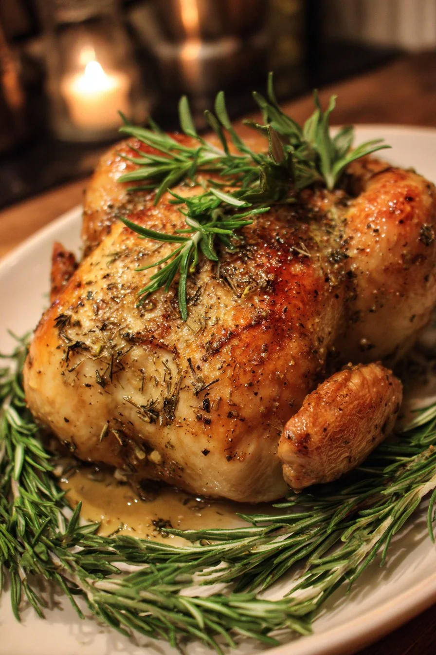 Moist & Tender Crockpot Whole Chicken with Farmhouse Herbs