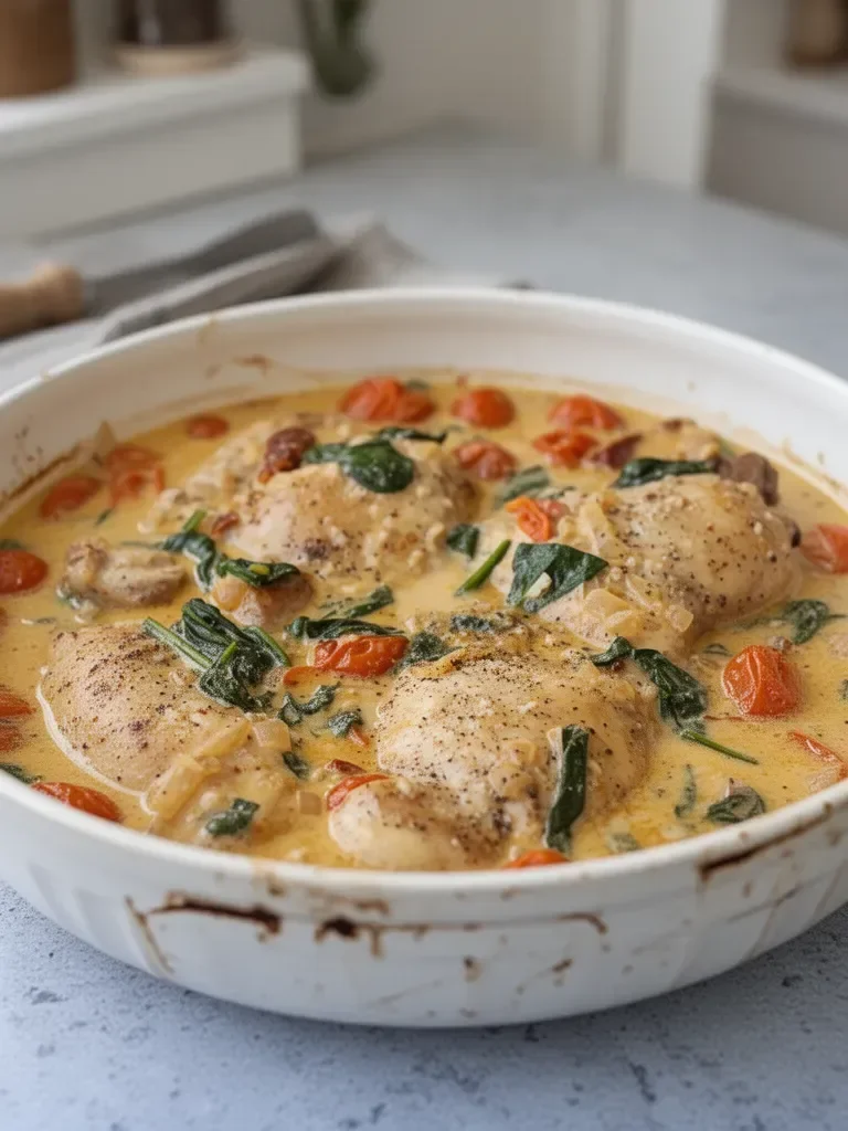 One Pan Tuscan Chicken Thighs