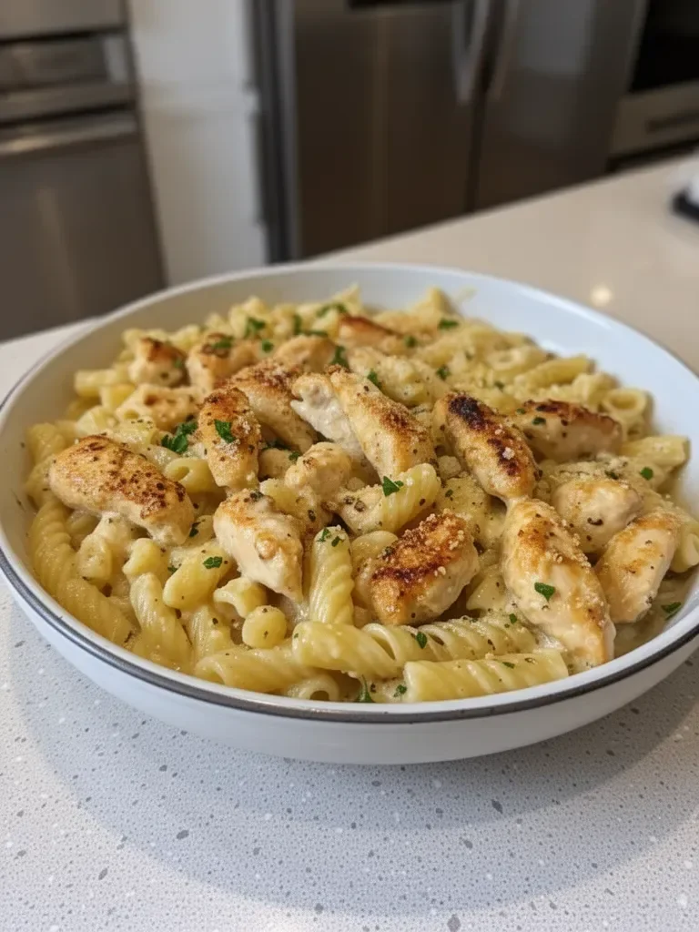 One Pot Garlic Parmesan Chicken Pasta