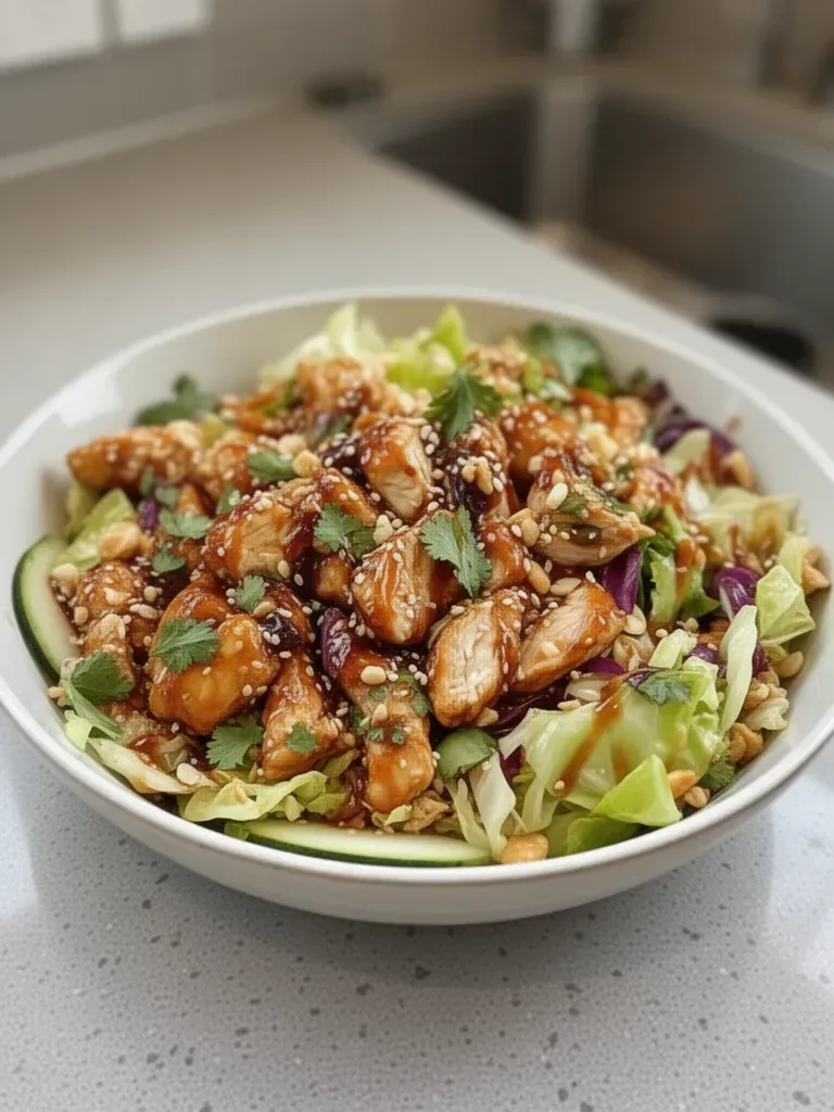 Sesame Chicken Cabbage Crunch Salad