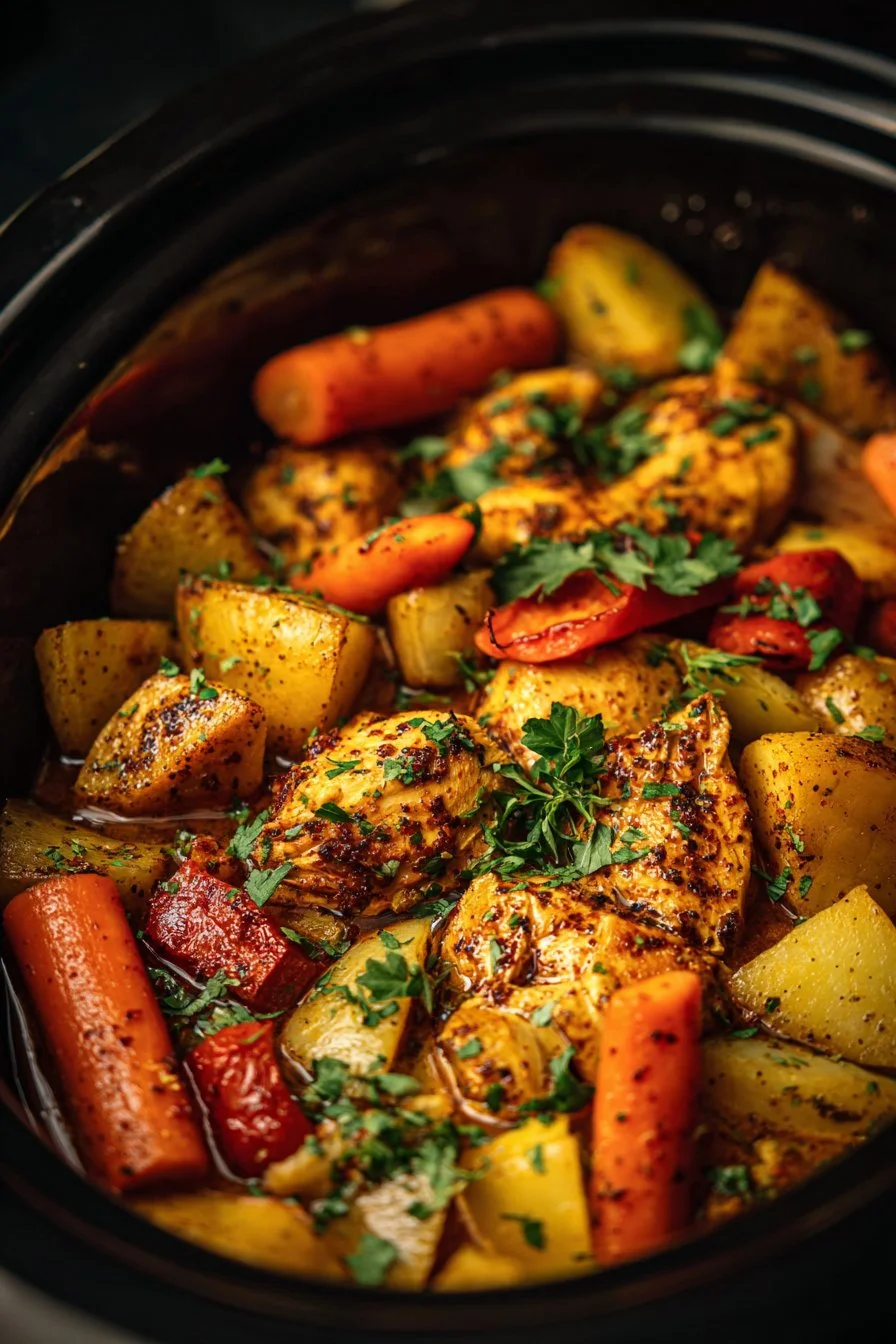 Slow Cooker Garlic Butter Chicken and Veggies