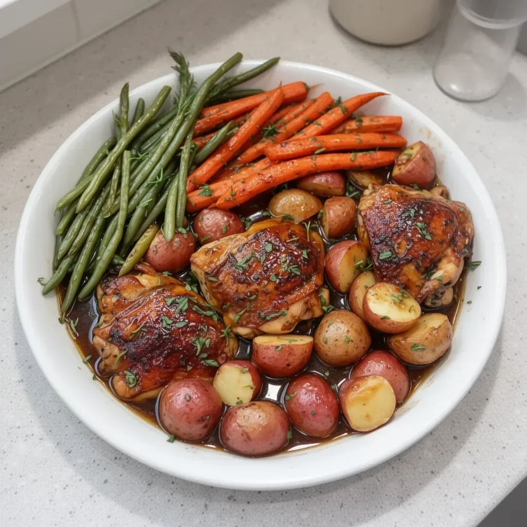 Slow Cooker Honey Garlic Chicken with Fresh Veggies prepared in a crockpot.