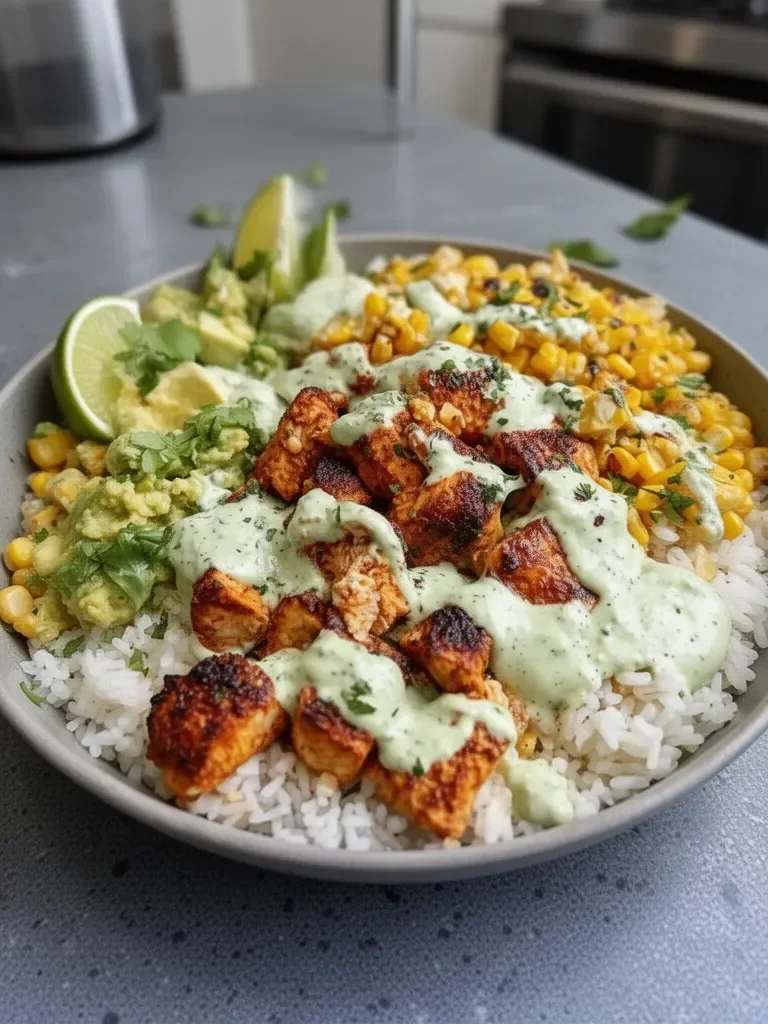 Street Corn Chicken Rice Bowl