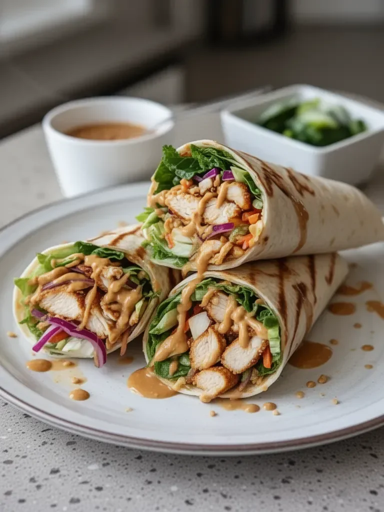 Thai Peanut Chicken Wraps