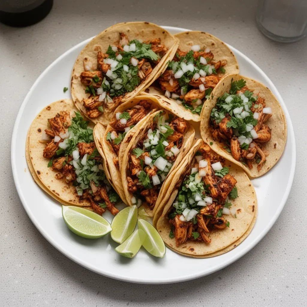 Delicious chicken street tacos served with fresh toppings and salsa