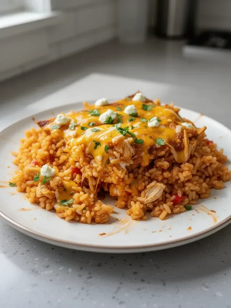 Chicken Enchilada Rice Casserole