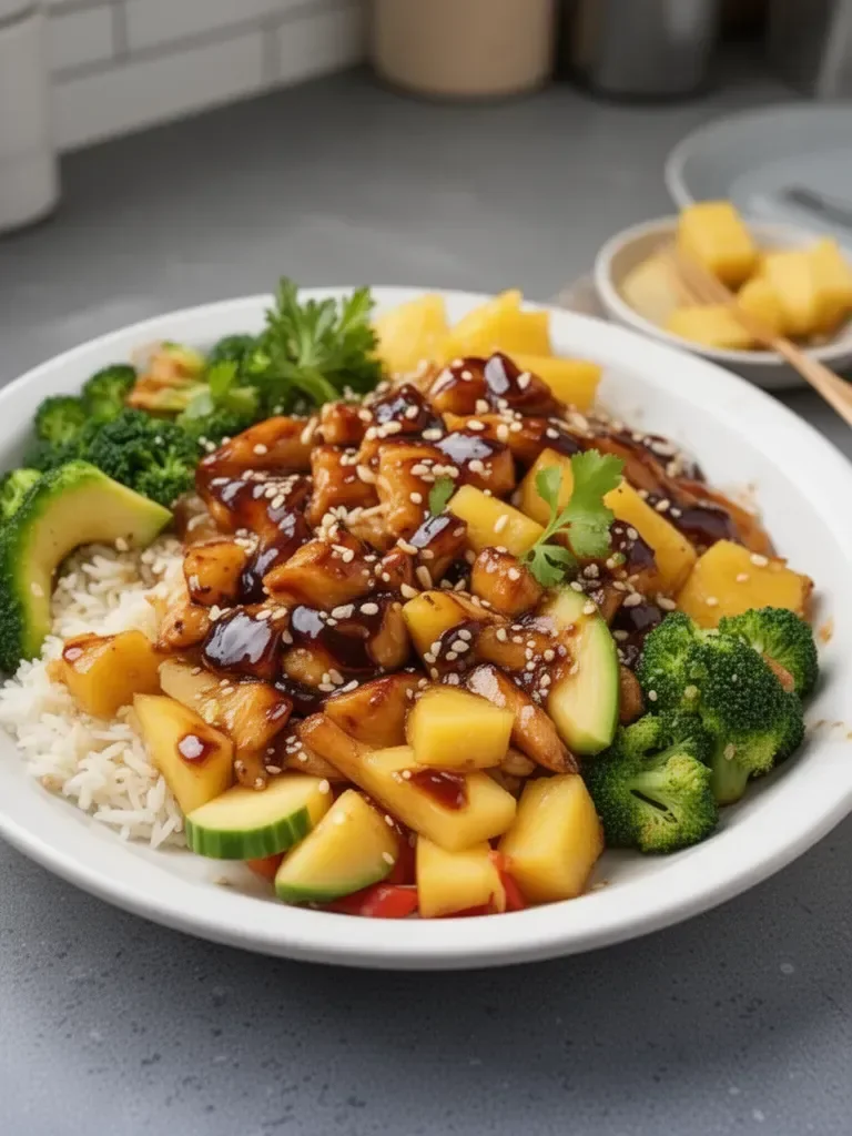 Chicken Teriyaki Pineapple Bowls Recipe