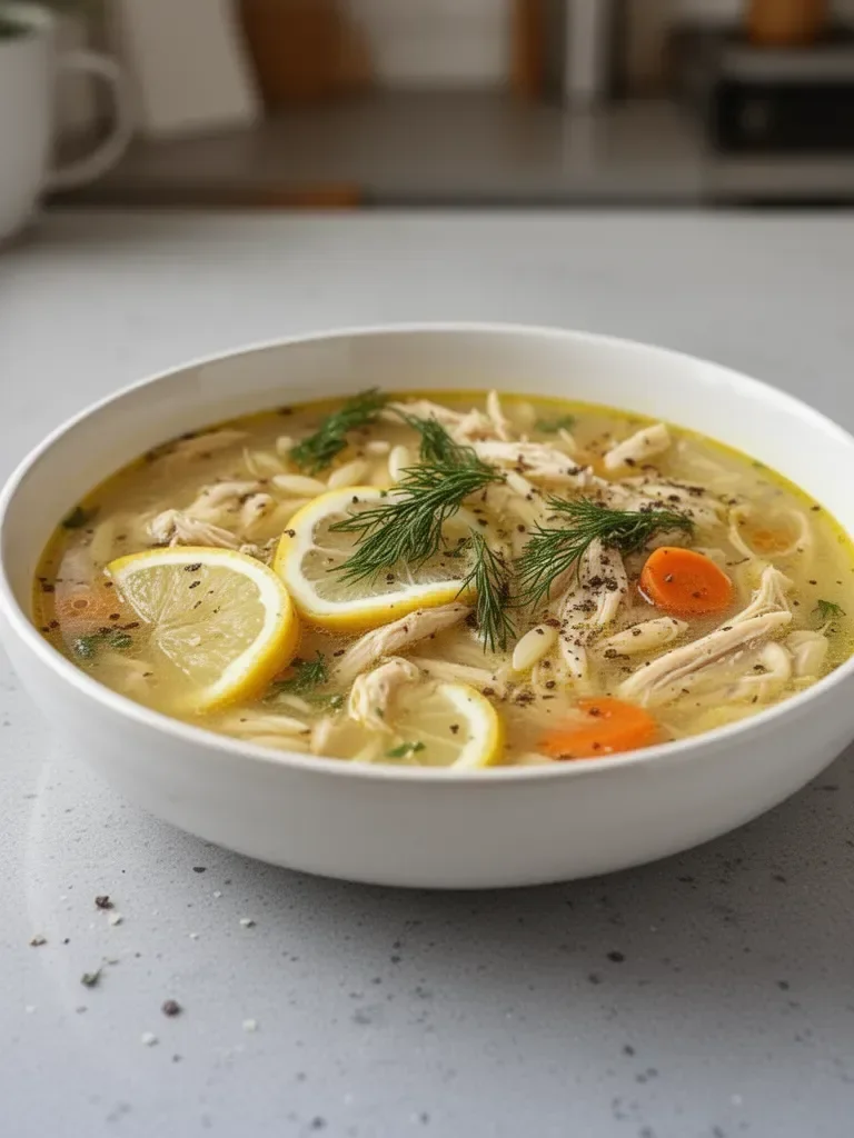 Classic Greek Lemon Chicken Soup