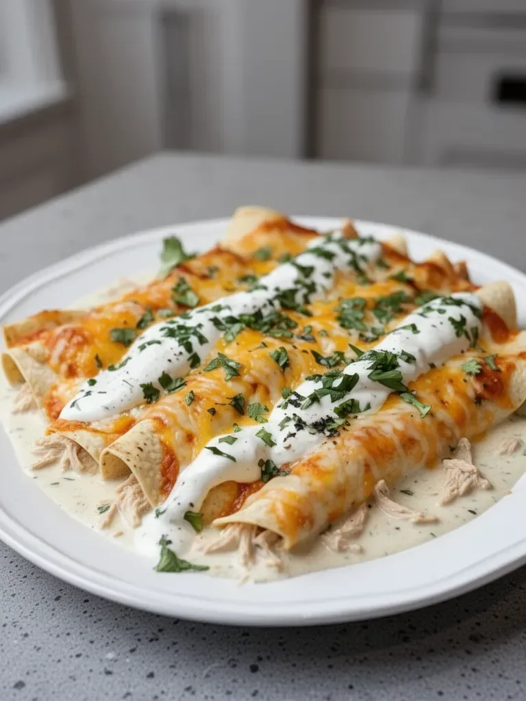 Creamy Ranch Chicken Enchiladas