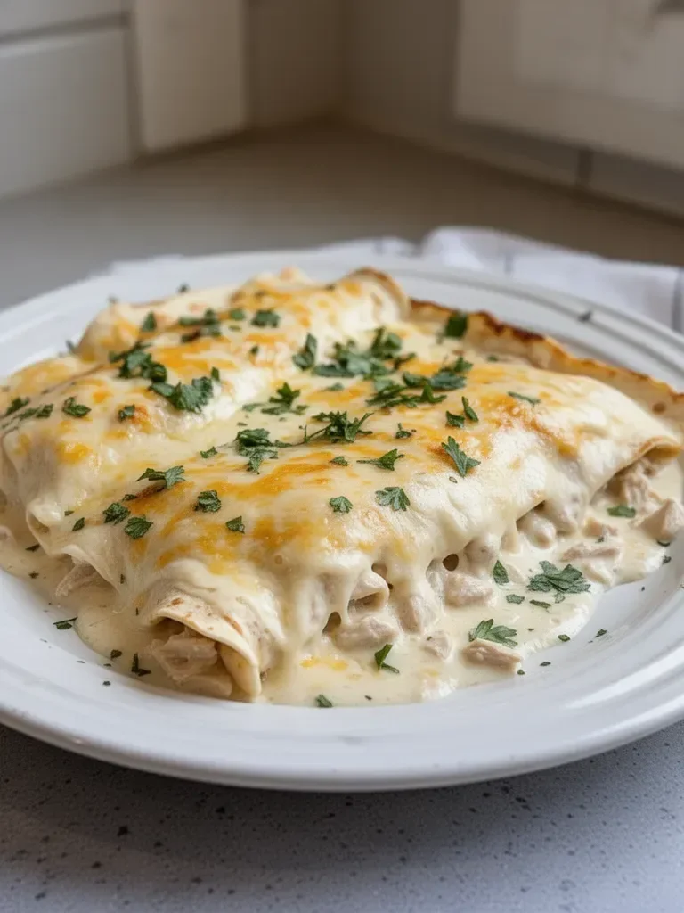 Creamy White Chicken Enchiladas