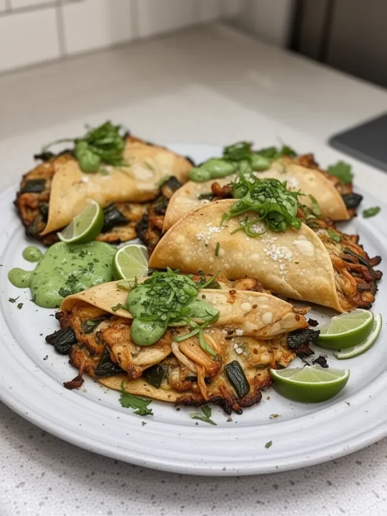 Crispy Poblano Chicken Tacos