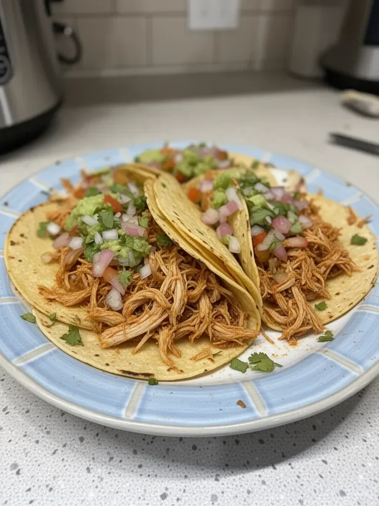 Crockpot Crispy Chicken Tinga Tacos