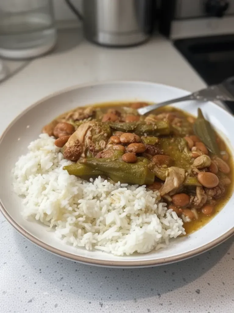 Crockpot Speckled Butter Beans and Okra Stew