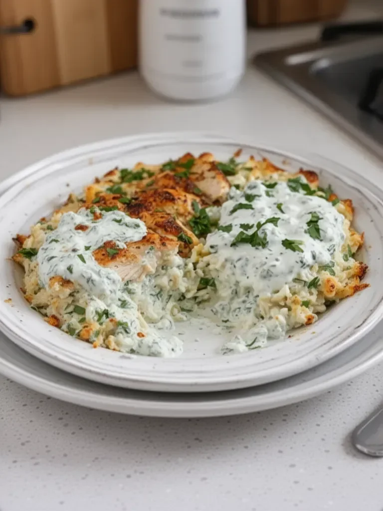Dump-and-Bake Chicken Tzatziki Casserole