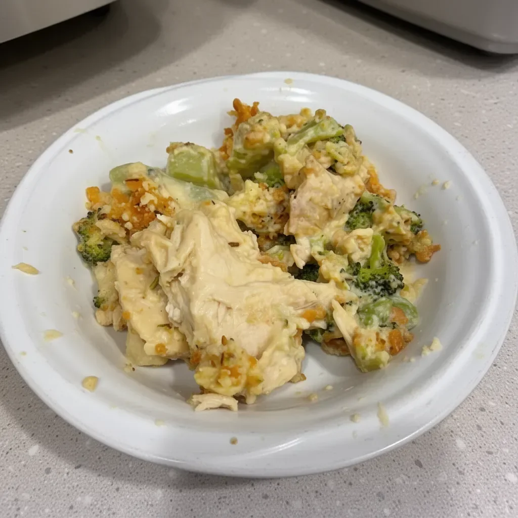 Easy Weight Watchers friendly chicken broccoli casserole with cheese and rice
