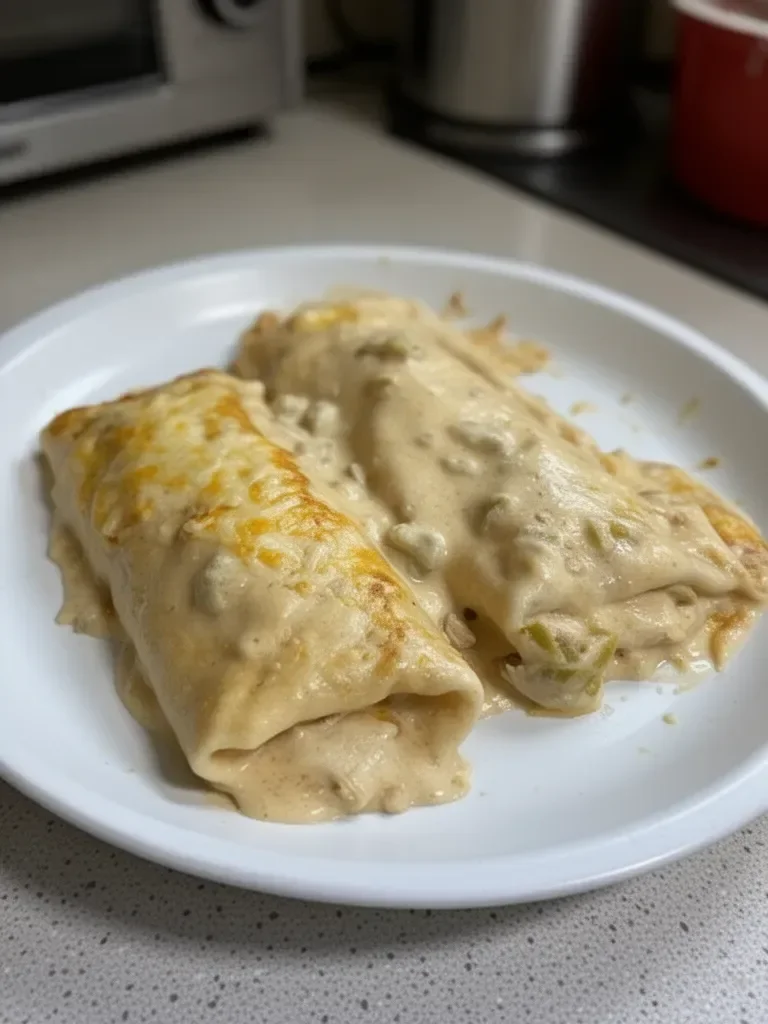 Easy Creamy White Chicken Enchiladas