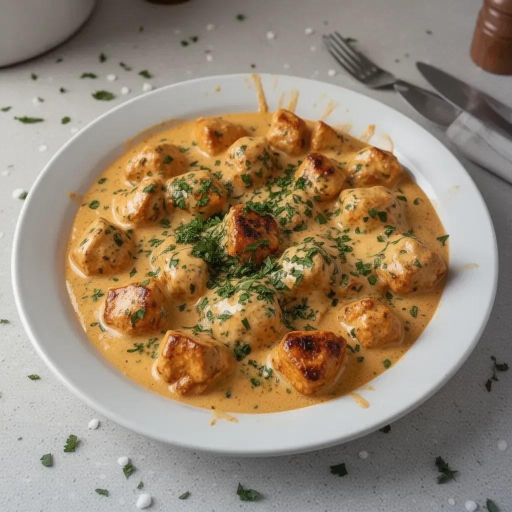 Delicious Texas Roadhouse butter chicken served with fragrant rice and spices.