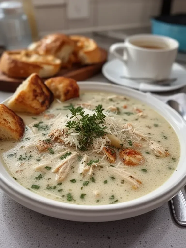 Garlic Parmesan Chicken Soup