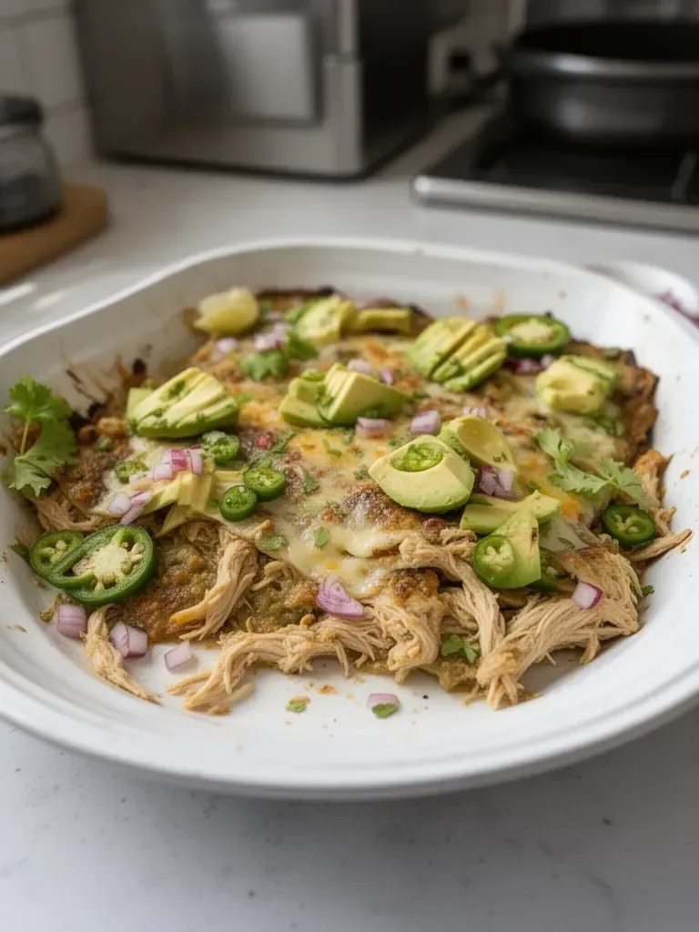 Green Chicken and Enchilada Casserole