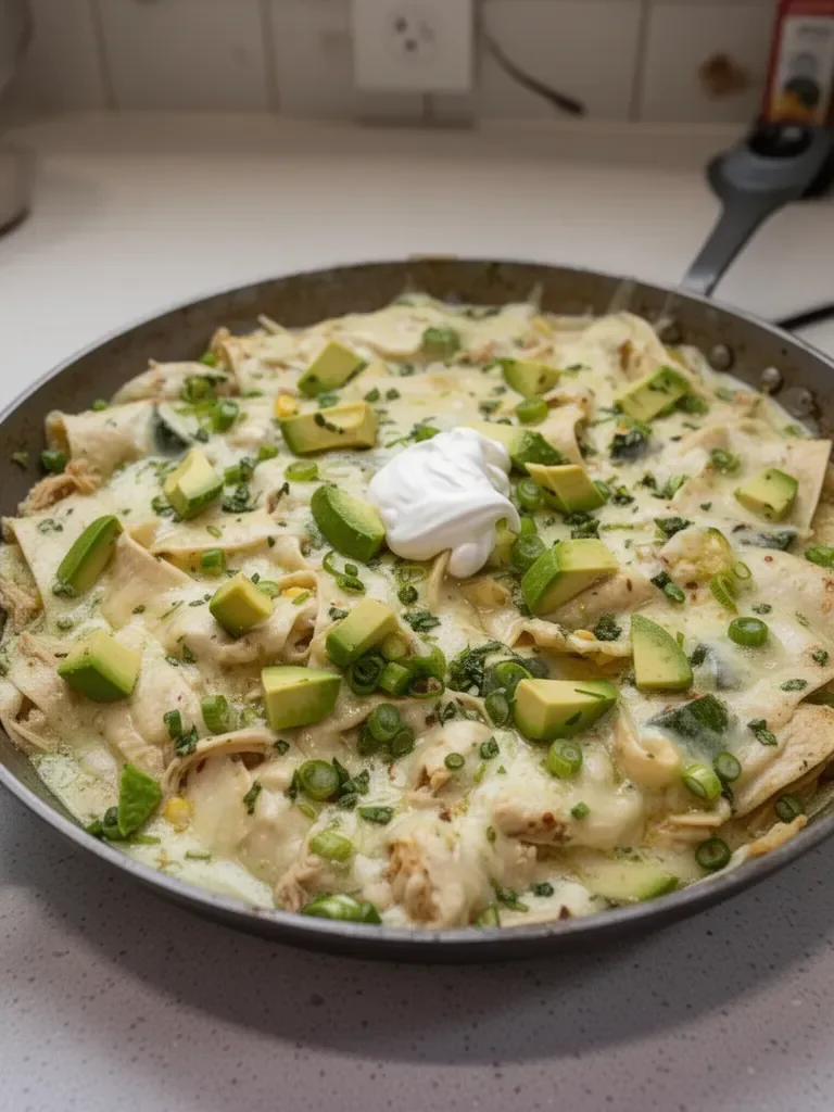 Green Sauce Chicken Enchilada Skillet