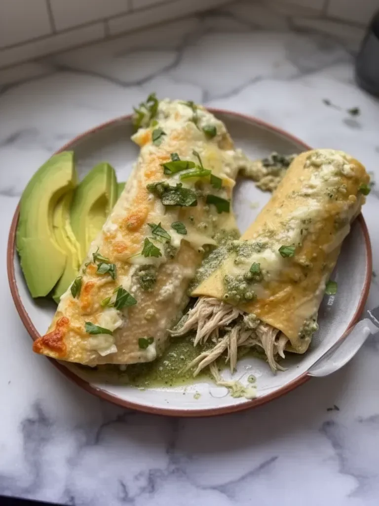 Green Veggie Salsa Verde Chicken Enchiladas