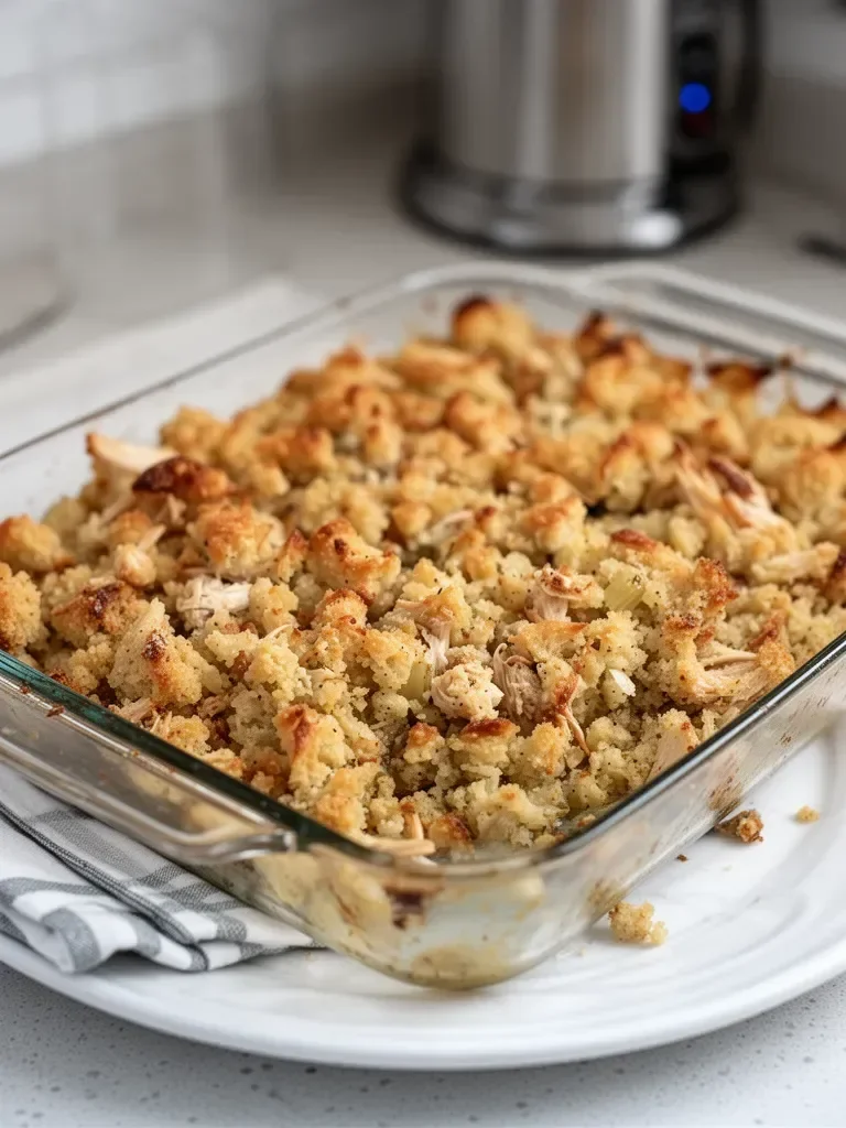 Hearty Rotisserie Chicken Stuffing Casserole