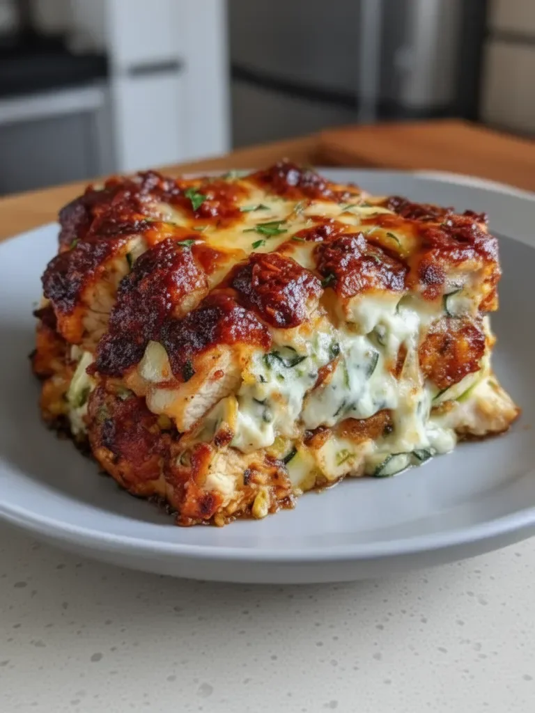 High Protein Chicken Zucchini Bake