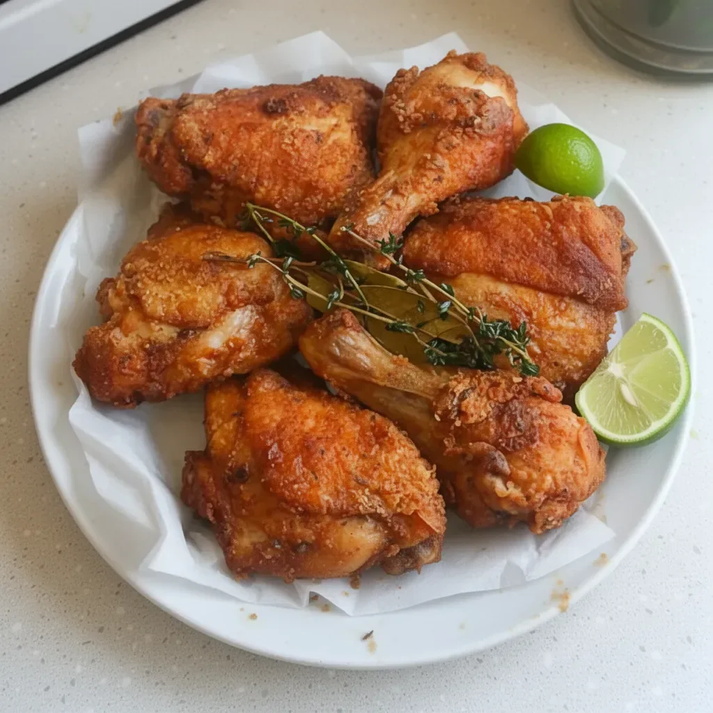 Delicious Jamaican Fried Chicken with spices and crispy coating